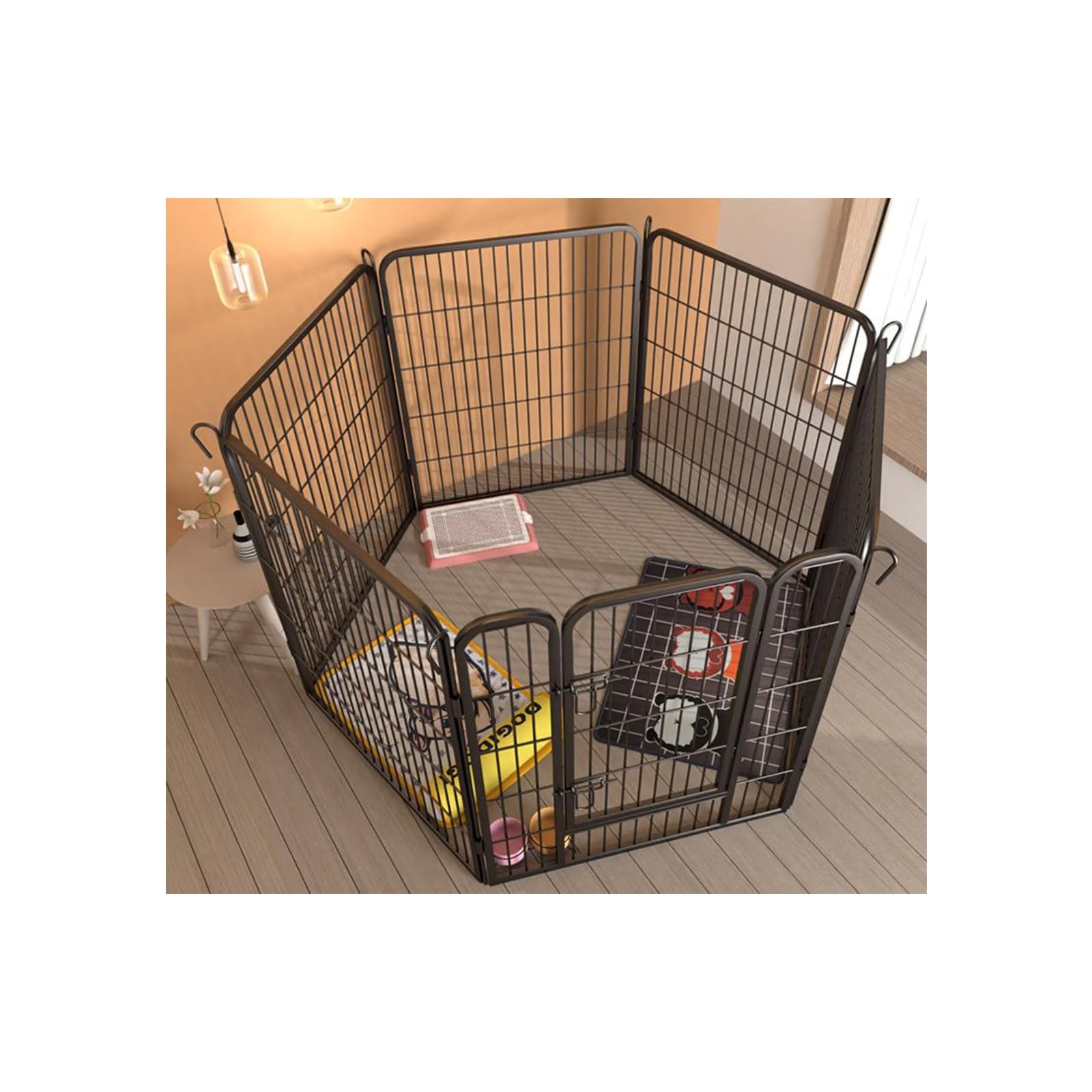 Parc pliable pour animaux 80x100 cm : cage modulable 6 panneaux