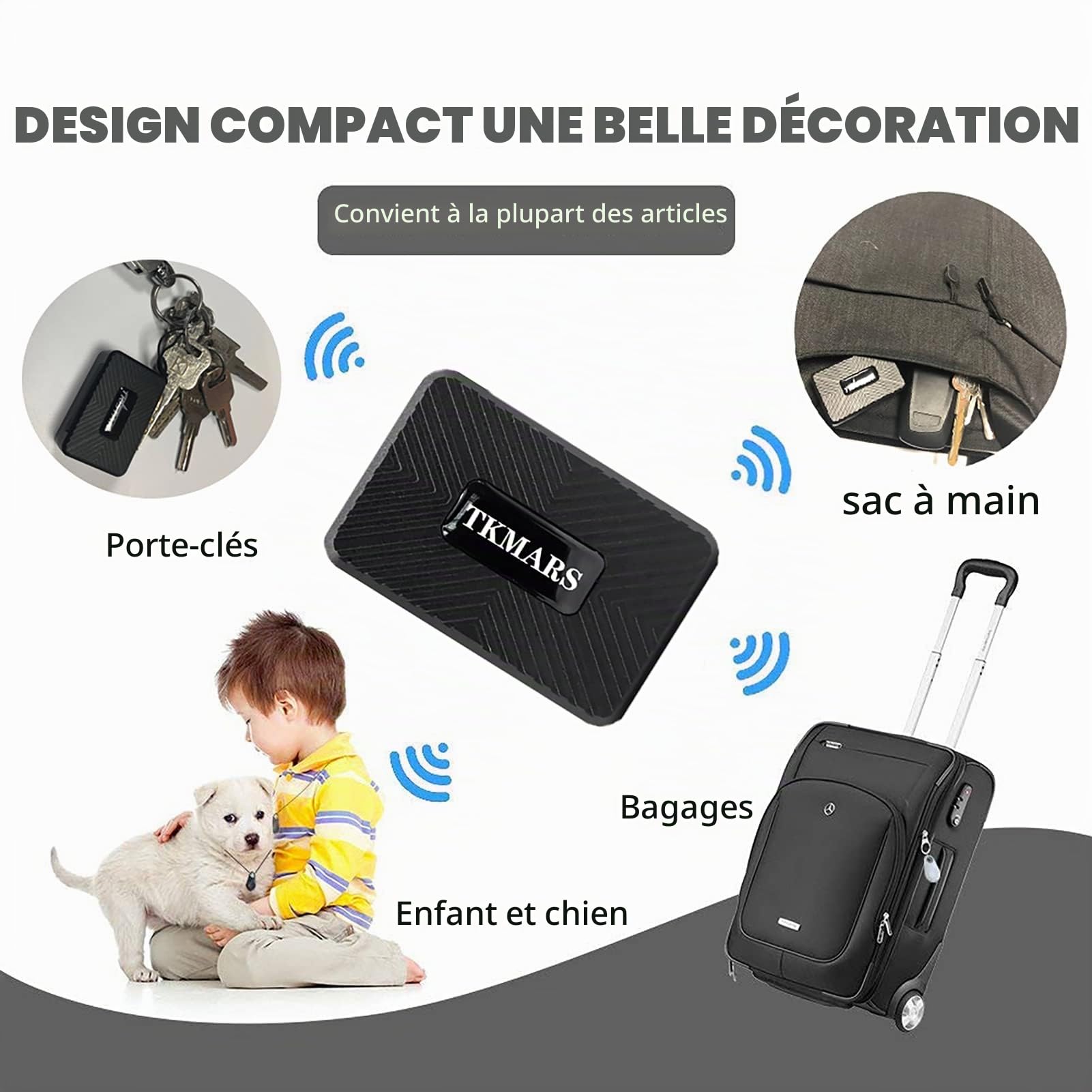 TKMARS Mini Traceur GPS Magnétique Voiture sans Abonnement Puce de Localisation GPS pour Enfant, Moto, Scooter, Bateau Micro Traqueur avec Alerte en Temps Réel 4G TK913