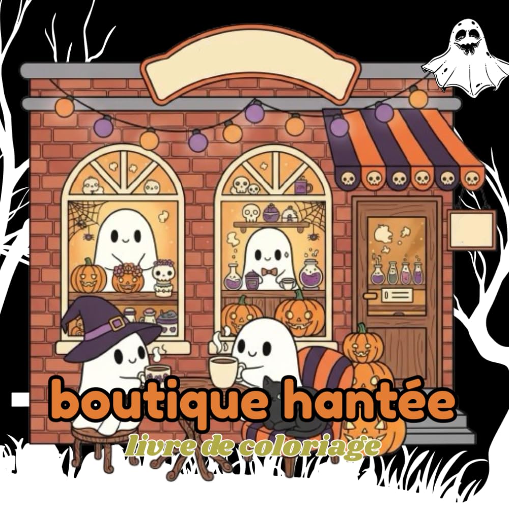Boutique hantée Livre de coloriage: Jolies boutiques effrayantes et mignonnes pour une détente créative et apaisante
