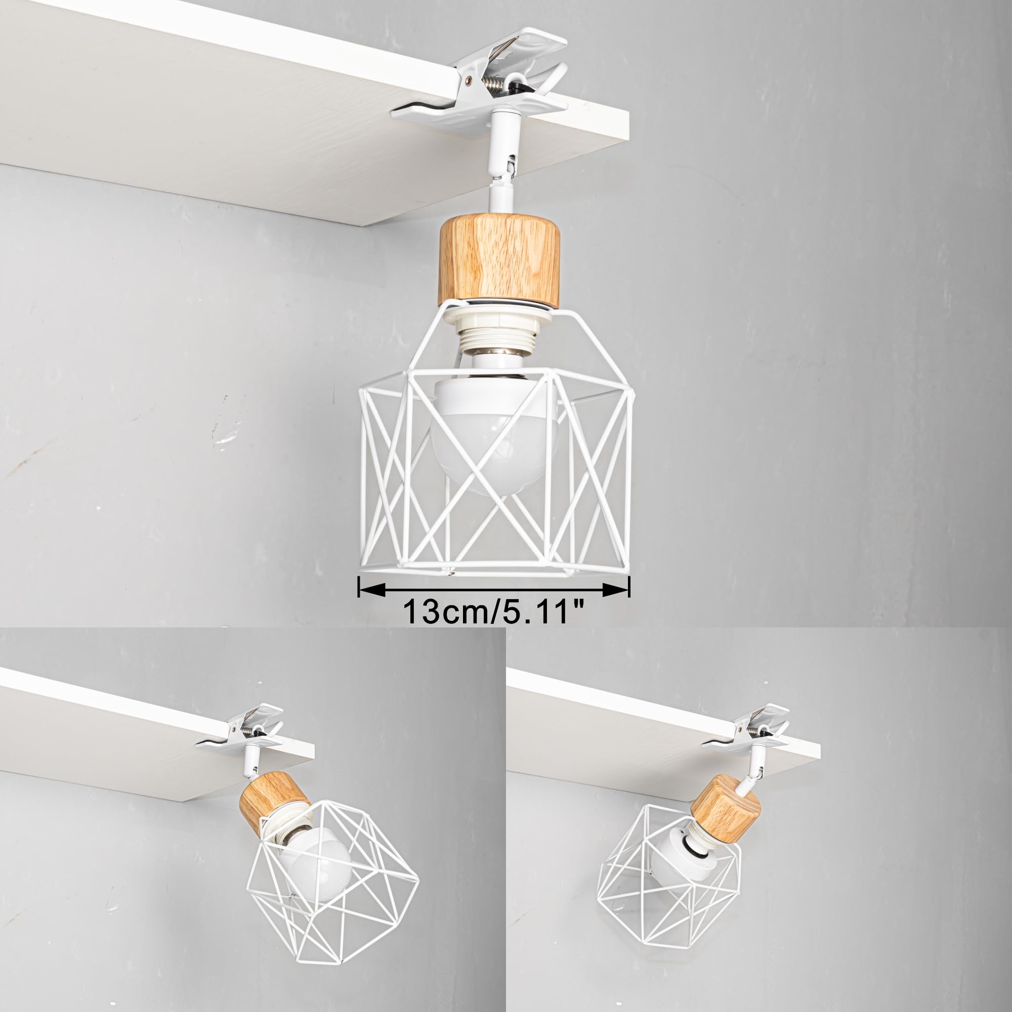 Verstellbare Klemmlampe mit Akku,LED Metall Wandlampe innen,Weiß Dimmbar Nachttischlampe,Schreibtischlampe ideal für Flur Büro Heimgebrauch - 13CM - TD0603-QP57