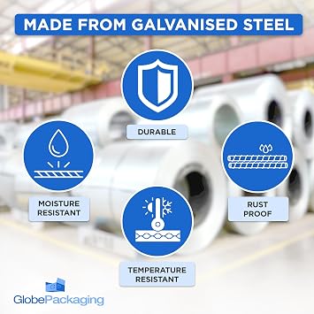 Globe Packaging 12mm x 25mm Metal Semi Open Strapping Seals (Pack of 1,000) - for 12mm Polypropylene Hand Strapping - Galvanised Steel Seals for Secure Carton Packing and Pallet Loads