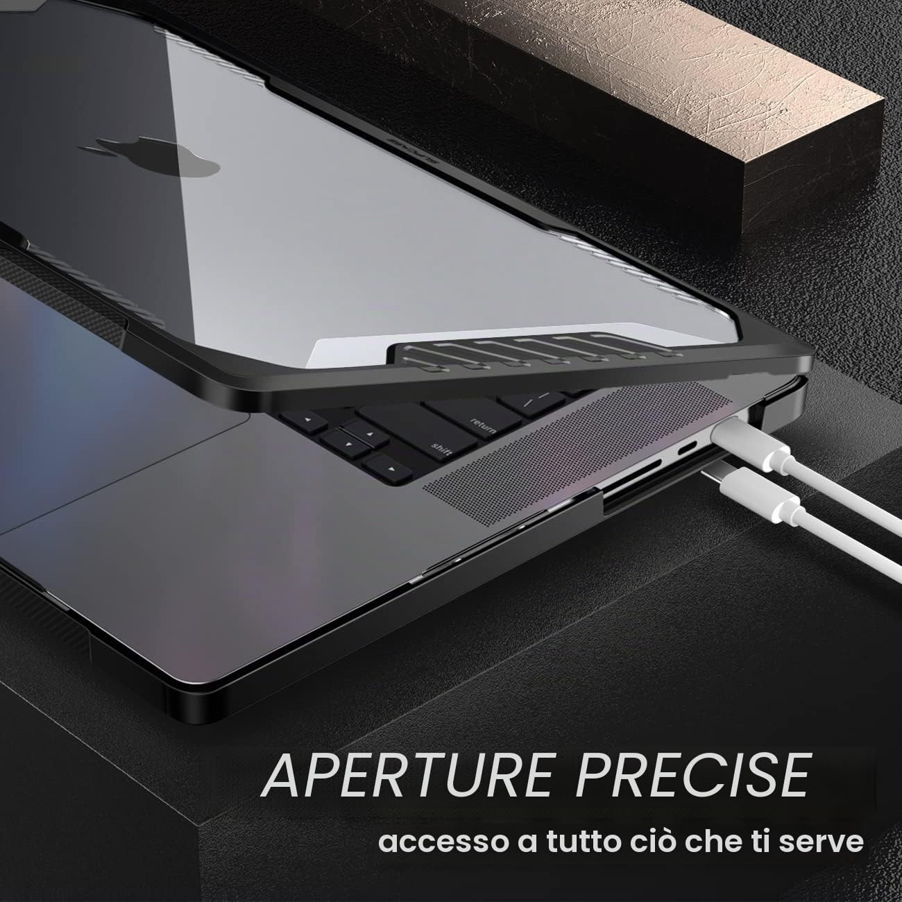 SUPCASE Cover per MacBook Pro 14 pollici 2024-2021 (Unicorn Beetle), M4/M3/M2/M1 Pro/Max A3185 A3401 A3112 A2918 A2992 A2779 A2442 Custodia Rigida e Robusta per MacBook Pro 14 pollici (Nero)