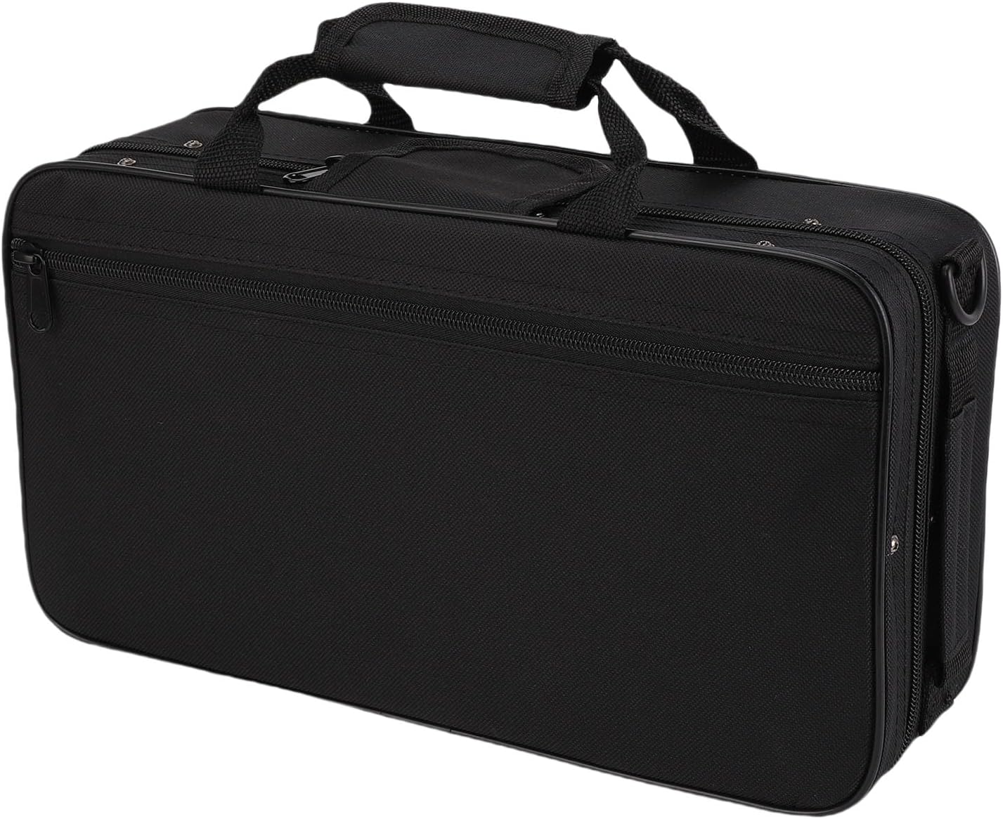 Eujgoov Black Oxford Clarinet Case Padded Storage Bag with Adjustable Shoulder Strap for Students Instrument Carrying Travel