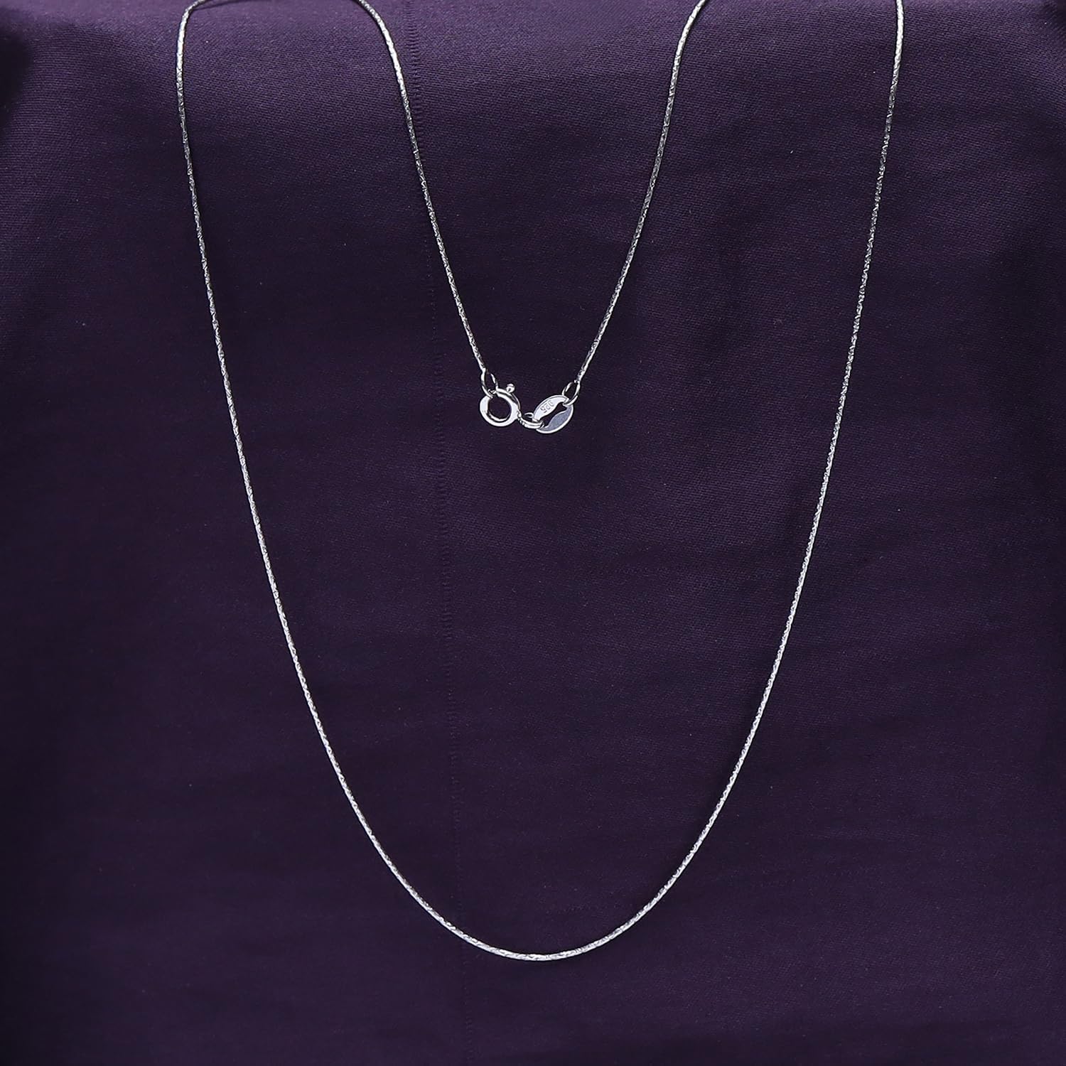 Cobra Chain Necklace for Women and Men Italian Crafted 0.70mm Twist Chain 18 Inch 14K White Gold Over 925 Sterling Silver with Spring Ring Clasp - Image 3