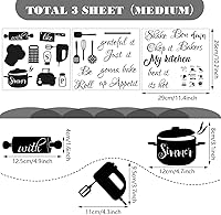 Vista 3 de Seajan 4 Pcs Kitchen Wall Stickers Kitchen Quotes Wall Decals with Funny Lettering Vinyl Fun Utensils Sticker Peel and Stick Arts for Fridge