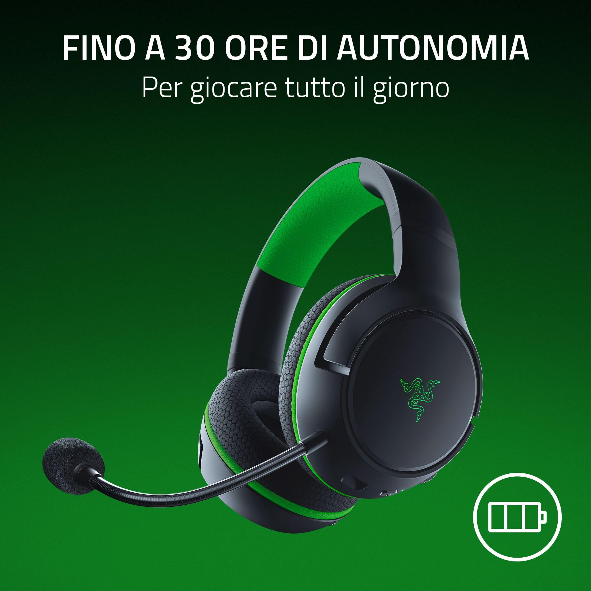 Razer Kaira HyperSpeed - Cuffie da gioco wireless multipiattaforma per Xbox (HyperSpeed Wireless, Driver TriForce da 50 mm, Microfono cardioide HyperClear) Nero