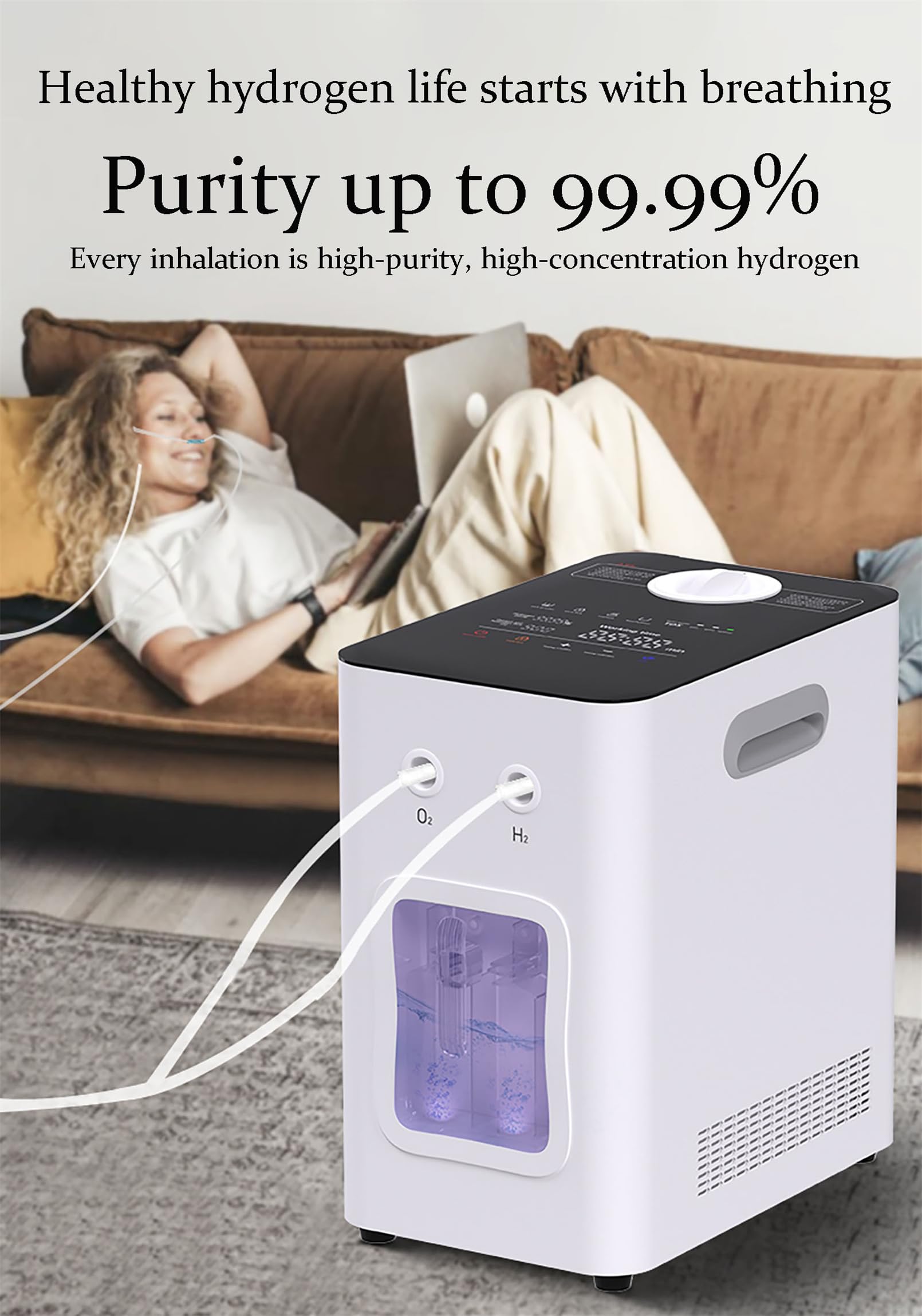 Inhalator wodorowy Generator wodoru H2 inhalacja 99,99% wysoka czystość molekularny wodór inhalator SPE PEM generator wody wodorowej do domu