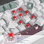 75% Clavier de jeu mécanique vert, chaud swappable RGB Clavier personnalisé avec Knob, Montage de joint filé TKL Clavier rouge de commutation 75 Pourcentage, Clavier mécanique crémeux (82 Blanc vert)