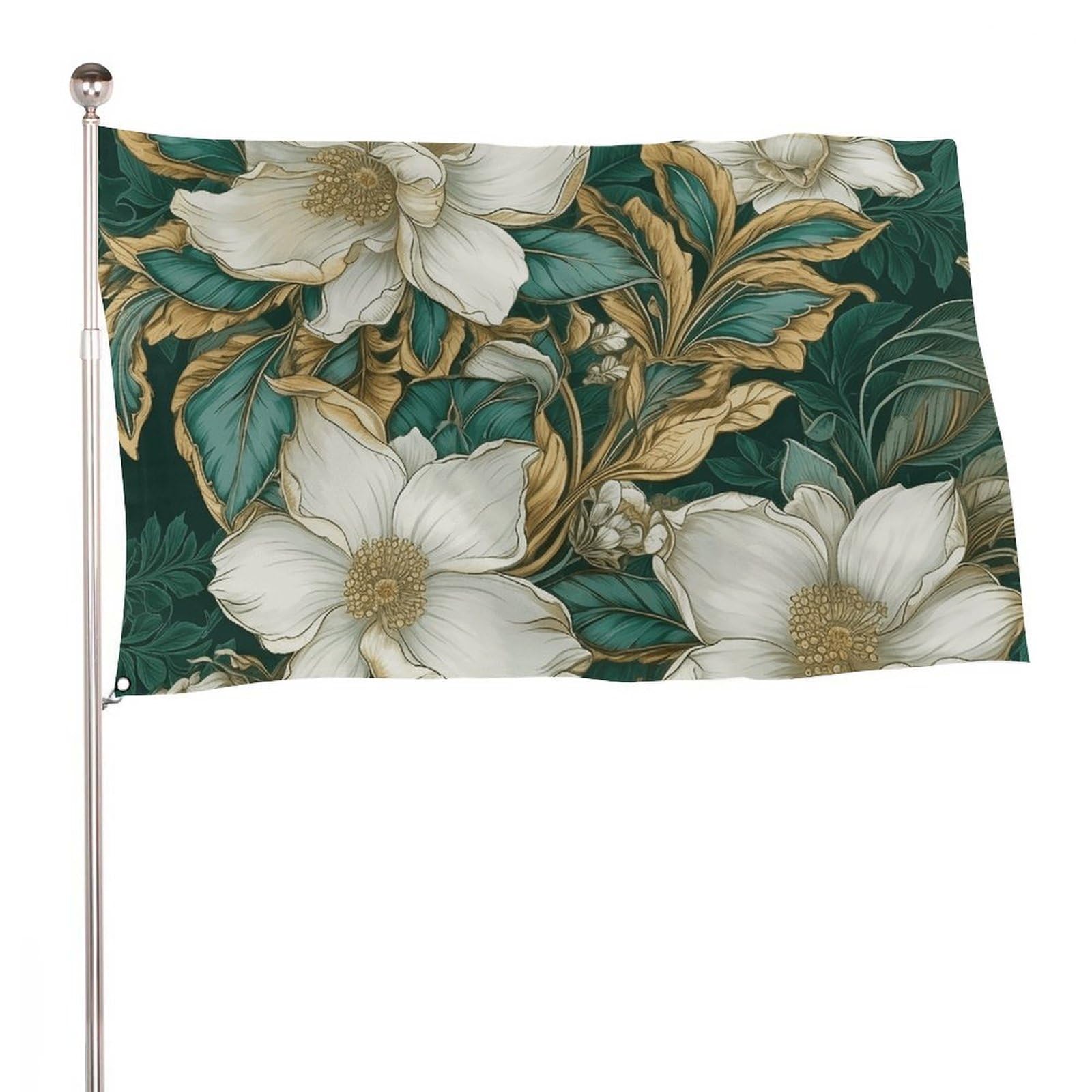 Drapeaux d'extérieur 60x90 cm blanc et vert en polyester robustes - 8
