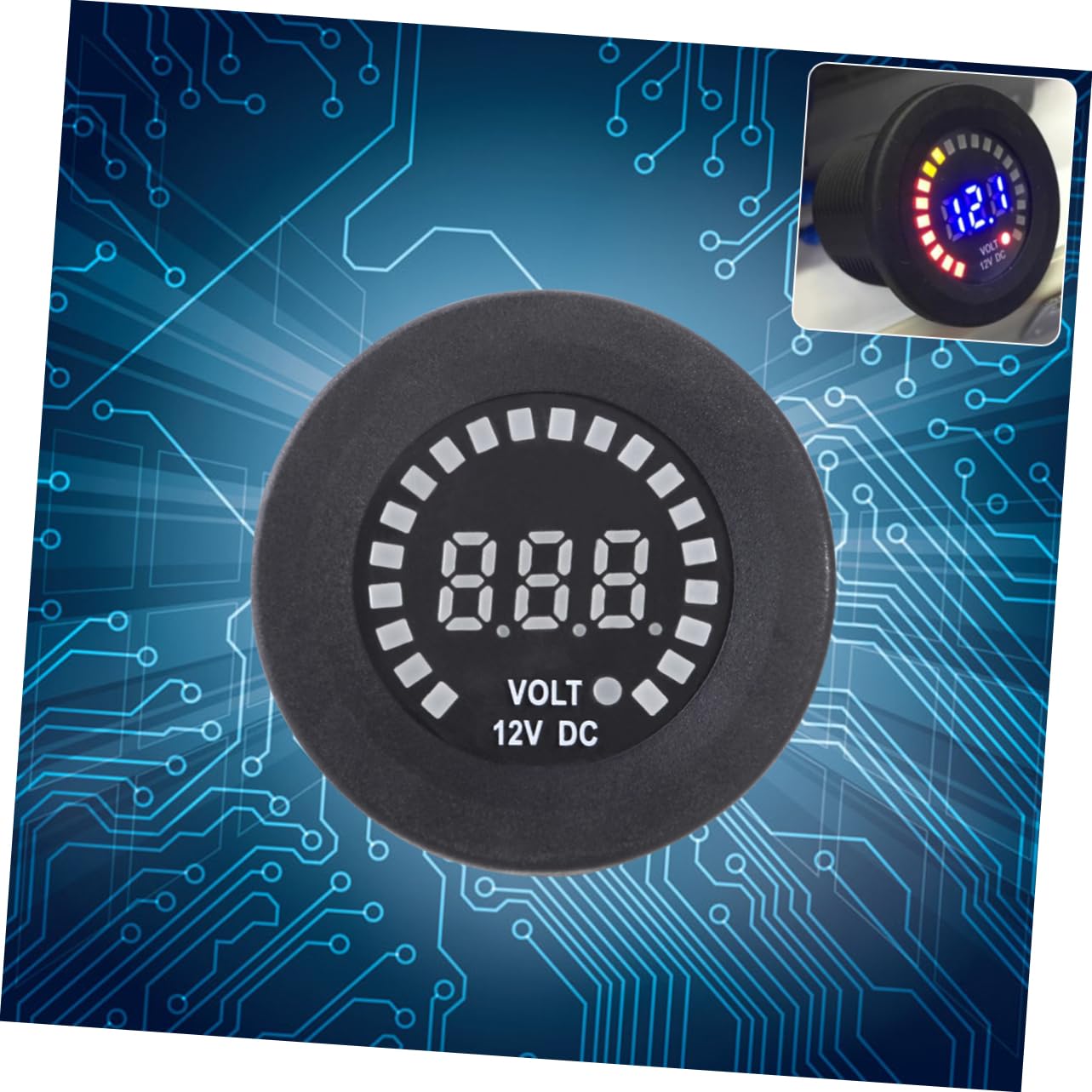 Gatuida 3 Piezas voltímetro para coche voltimetro digital voltímetro digital electrónico automático eléctrico del coche LED para e