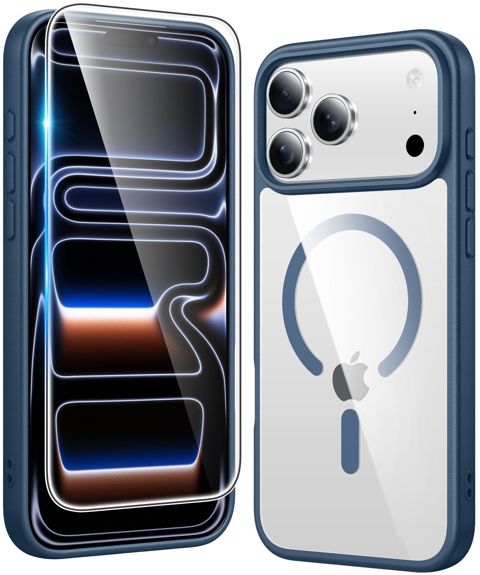 FNTCASE for iPhone 18 Pro Case / 17 Pro Case Clear with Screen Protector