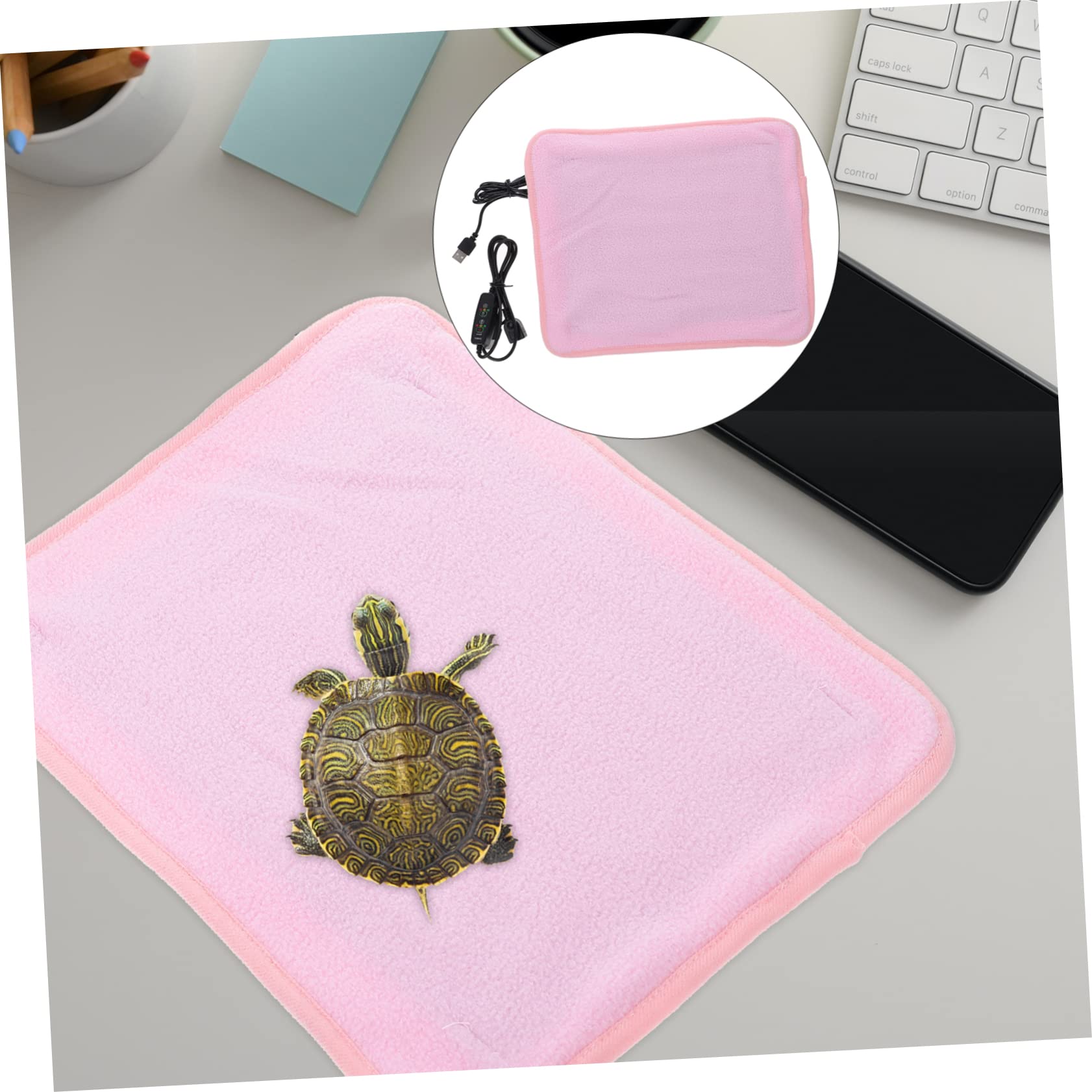 Mipcase 2pezzi Tappetino Riscaldante per Rettili USB con Controllo della Temperatura Cuscino per Tartarughe e Animali Domestici Inverno Sicuro e Pratico per Benessere Tuoi Amici Zampe