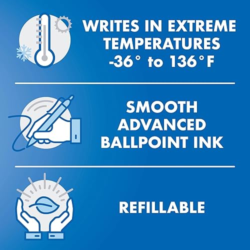Vista 10 de Bolígrafo retráctil Acroball de tinta híbrida y punta media, de Pilot, Negro/ azul/ rojo/ verde/ púrpura Paquete de 50