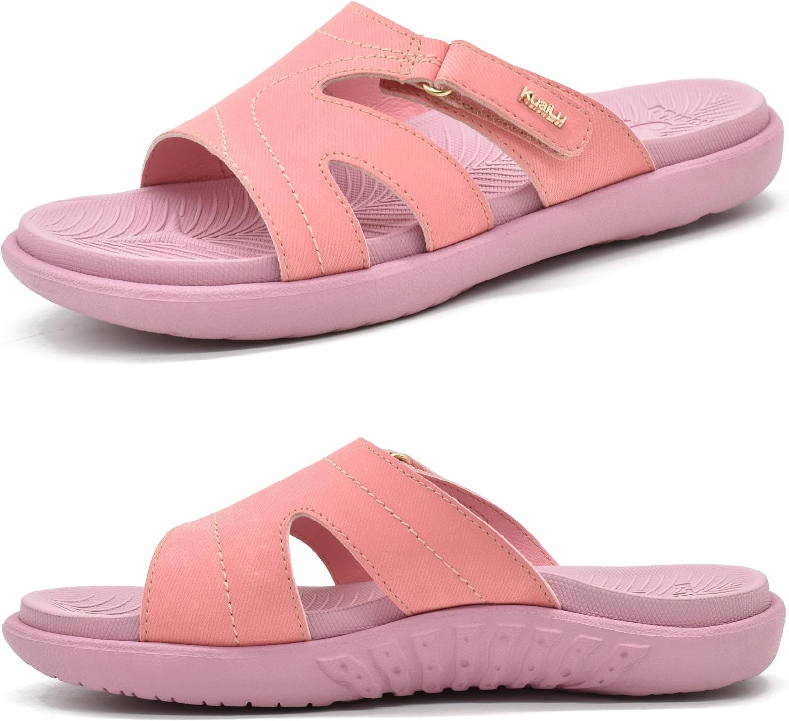 Womens Fashion Orthotic Slides Ladies Lightweight Athletic Yoga Mat Sandals Slip On Thick Cushion Slippers Sandals With Comfortable Plantar Fasciitis Arch Support