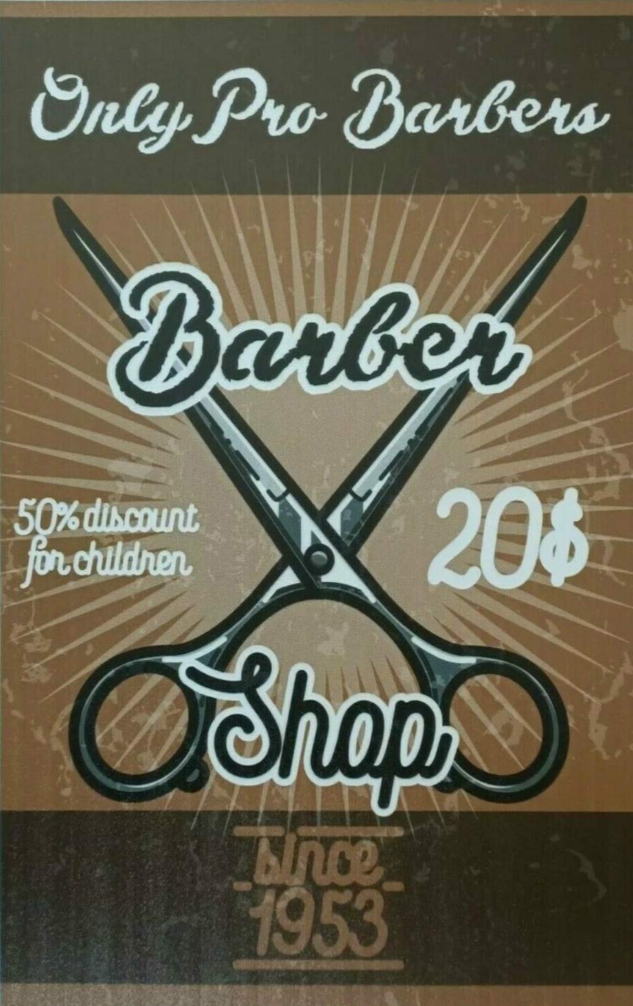 Man Hair Shave Cut Styler Dresser Scissors Vintage Barber Shop Vintage Metal Tin Sign, Barber Shop Wall Art Decoration Poster, Used for Home Bar Party Restaurant Cafe Outdoor 8x12inch