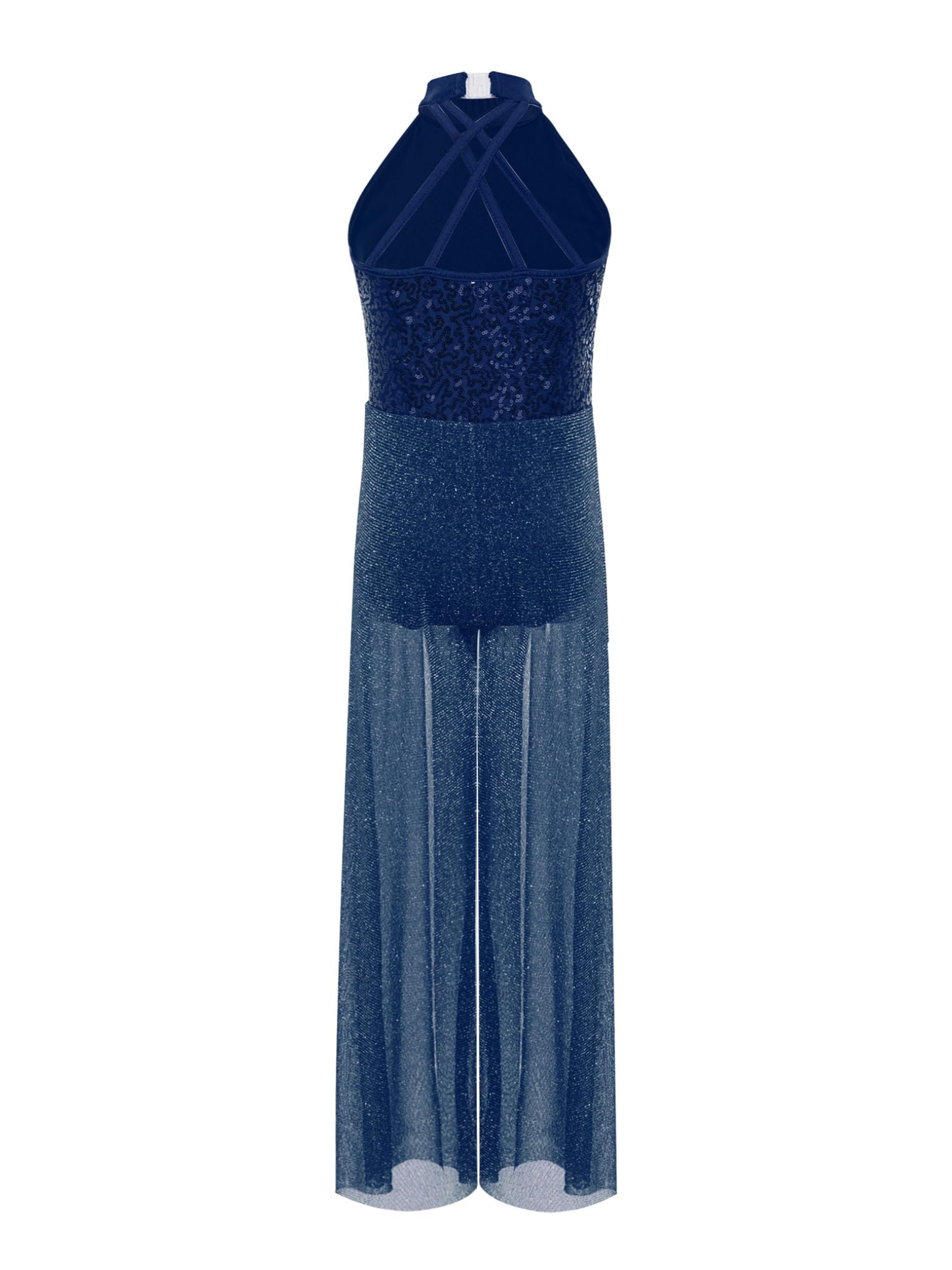 Oyolan Mono De Baile Lírico Para Niñas Body Sin Mangas Con Cuello Alto Con Lentejuelas Body De Gimnasia Traje De Baile De Salón