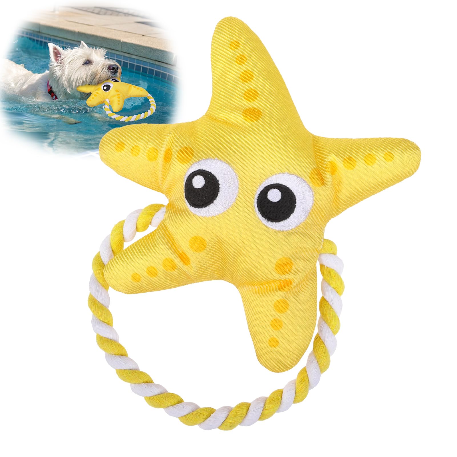 SCENEREAL Dog Toy for Small Medium Dogs- Floating Dog Toys Squeaky Toys for Water Pool Fetch, Halloween Starfish Shape Interactive Pet Chew Toy