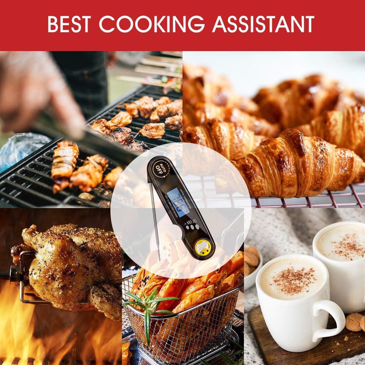 Review Meat Thermometer Instant Read Digital for Grilling with