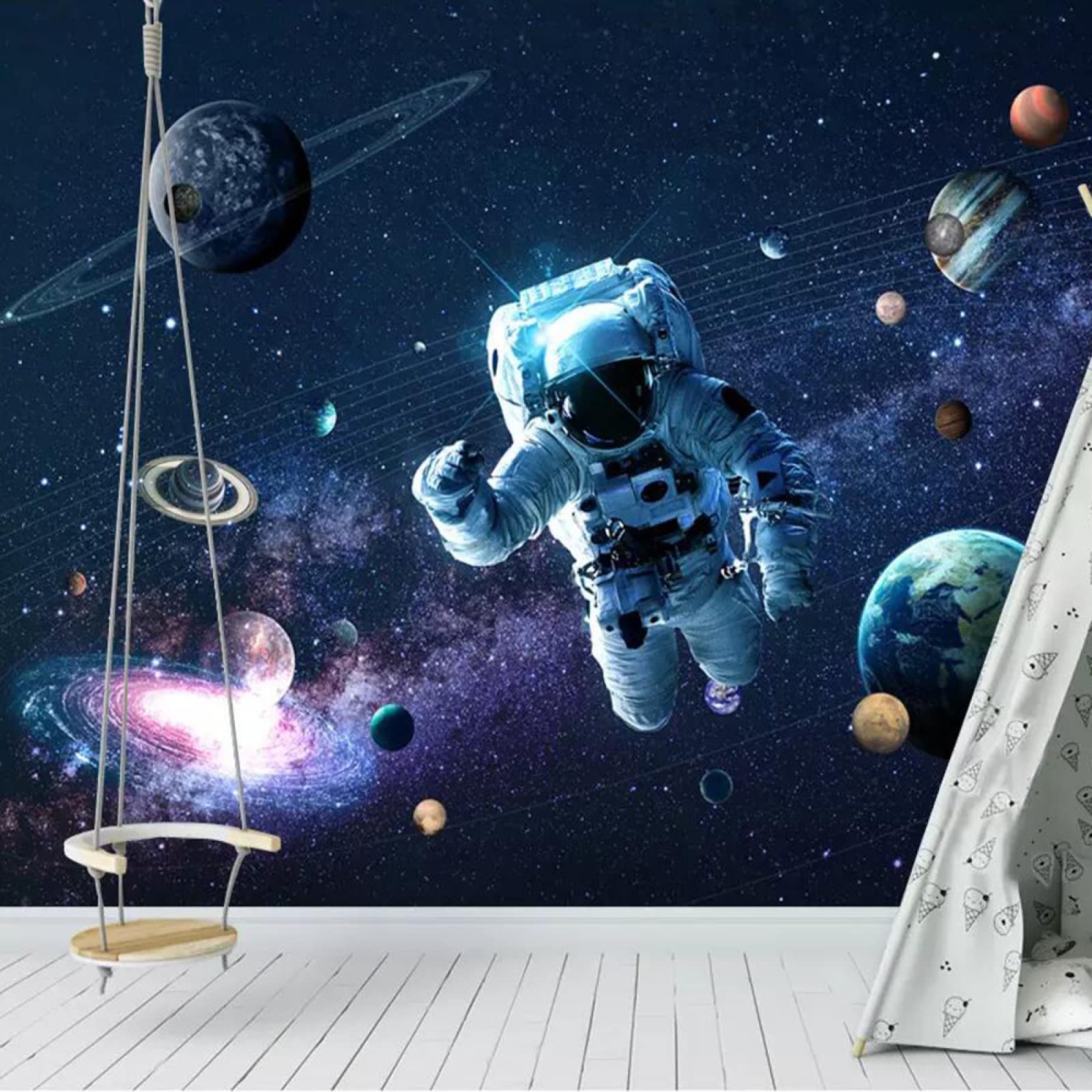 Mural De Papel Tapiz De Astronauta En El Espacio Murales De Papel Tapiz