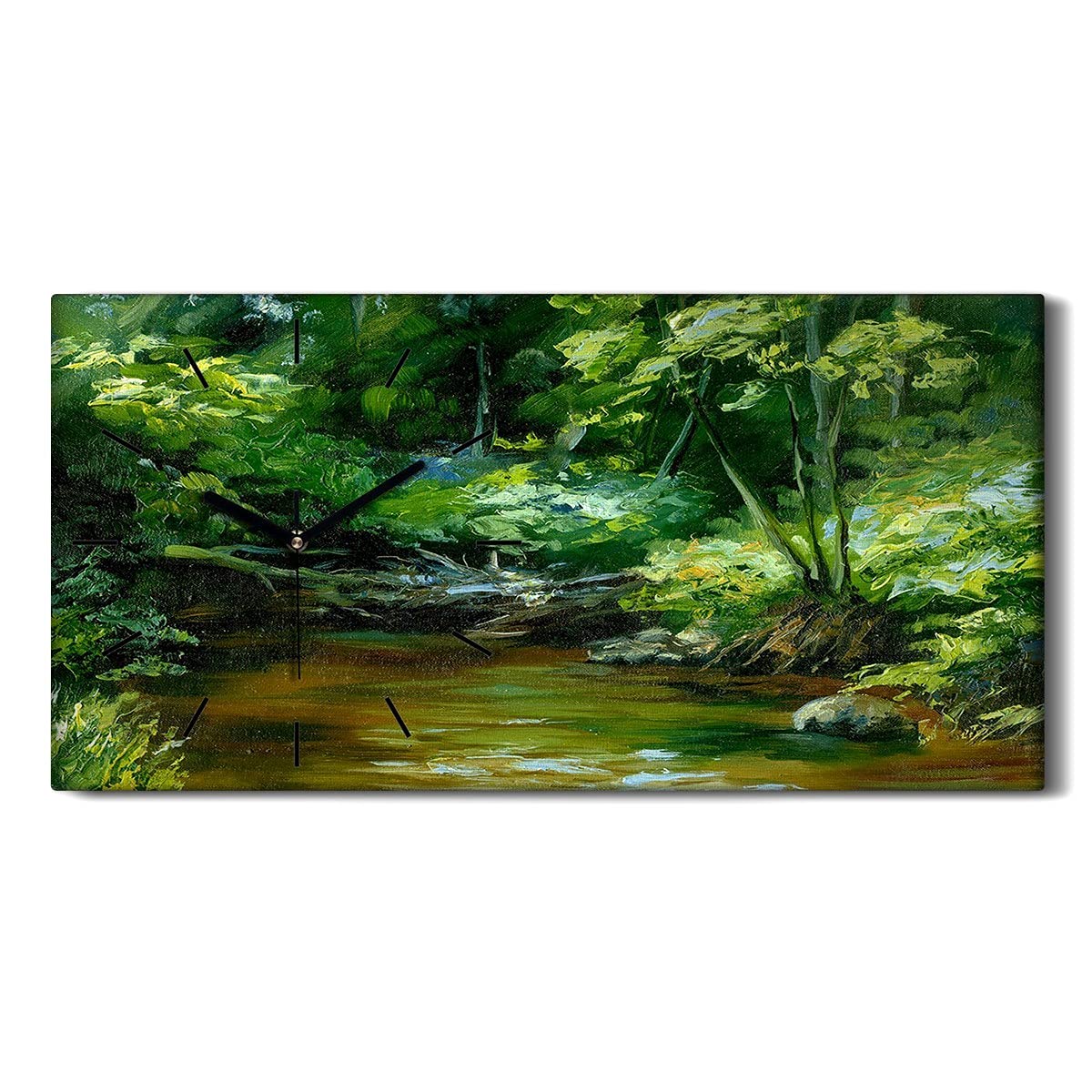 Ne pas tic tac en Silence : Horloge Murale de Salon 60x30cm Motif Rivière