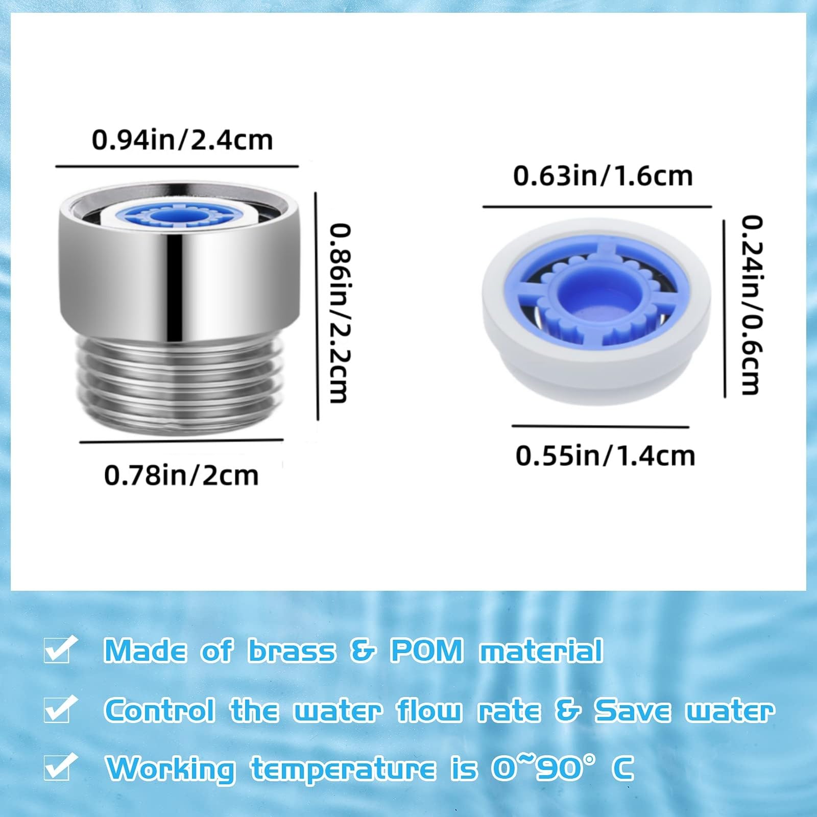 Flow Control Valve Mxxipp 4-Pack Shower Flow Reducer Set - 1.5/1.8/2.0 ...