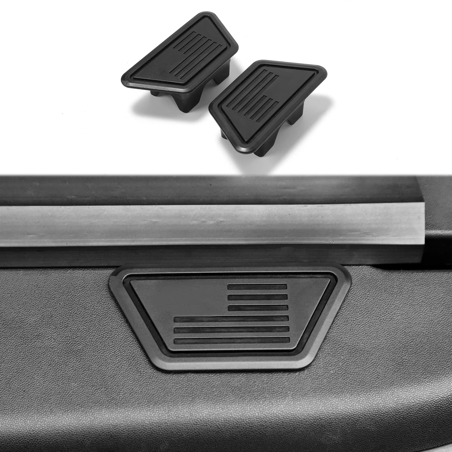 Linskip Replacement for Stake Pocket Cover Dodge Ram 1500 2500 2018 2019 2020 2021 2022 Rear Truck Bed Rail Stake Pocket Cover 2Pcs