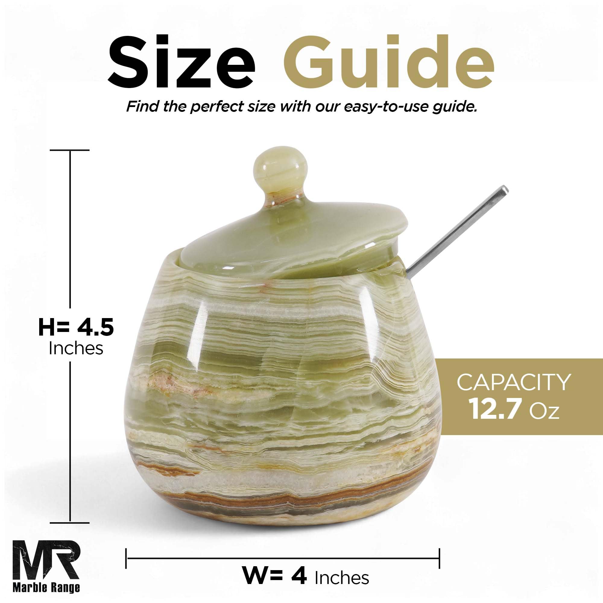 MARBLE RANGE Marmor Salzkeller - 11,4 cm, Grüner Onyx Handgemacht, Salzglas, Salzschale, Salzhalter, Gewürzdose, Zuckerdose, Keltisches Salz, Tischsalzaufbewahrung für Küchenarbeitsplatte