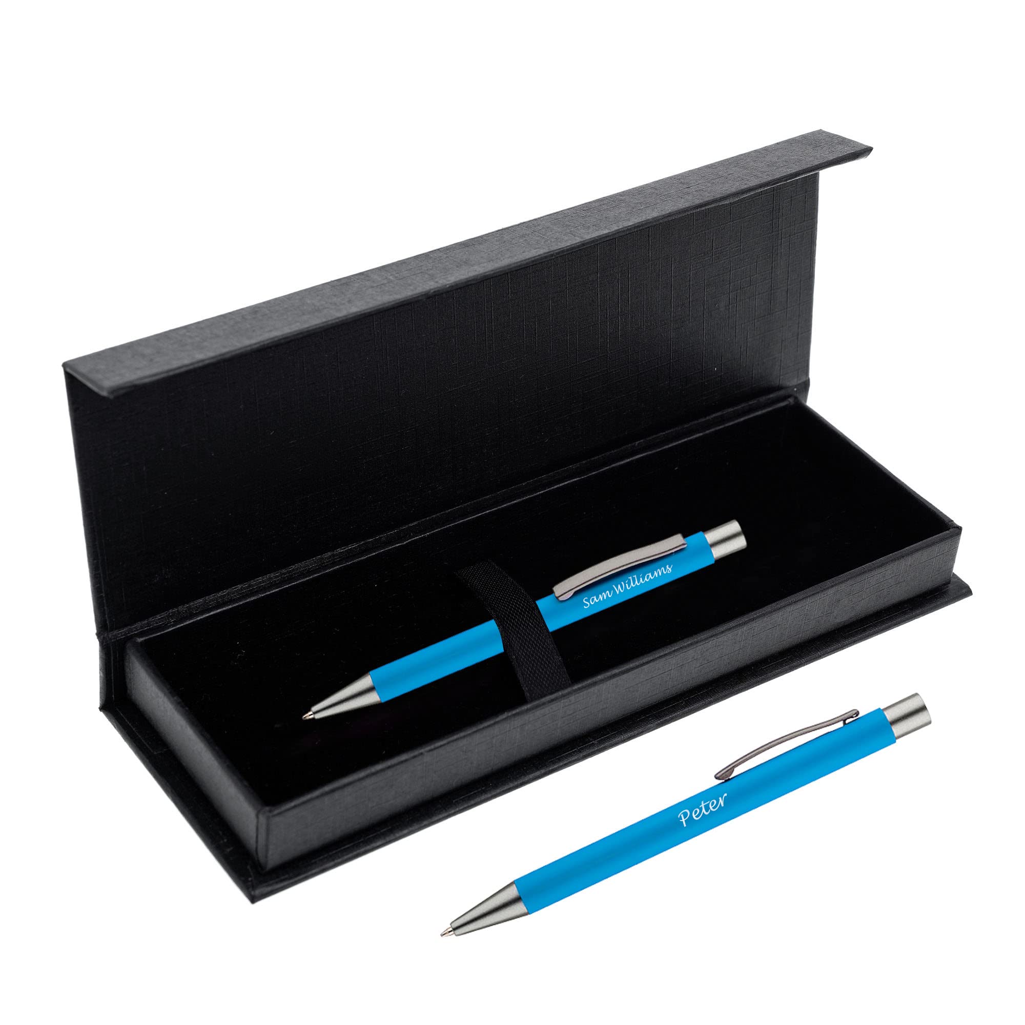 Paul Clover Personalised Engraved Aluminium Ballpoint Pen with Graphite Finish in a Gift Box - Elegant Gift Idea for Your Loved Ones, Men and Women - Enter Your Custom Text