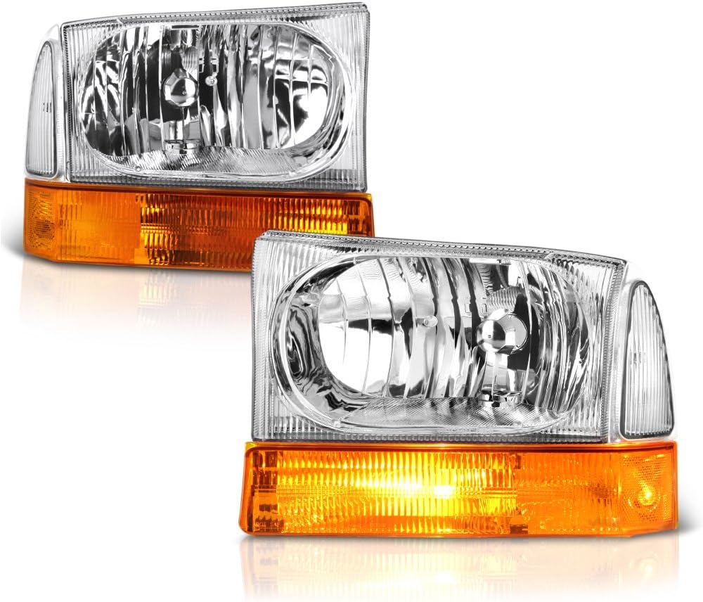 FOR 87-91 FORD F150 F250 BRONCO CHROME HOUSING AMBER CORNER HEADLIGHT HEAD LAMPS - Foto 10
