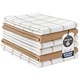 Cotton Kitchen Towels and Dish Cloths Set, 6-Pack – Absorbent, Quick-Drying Dish Towel, 18