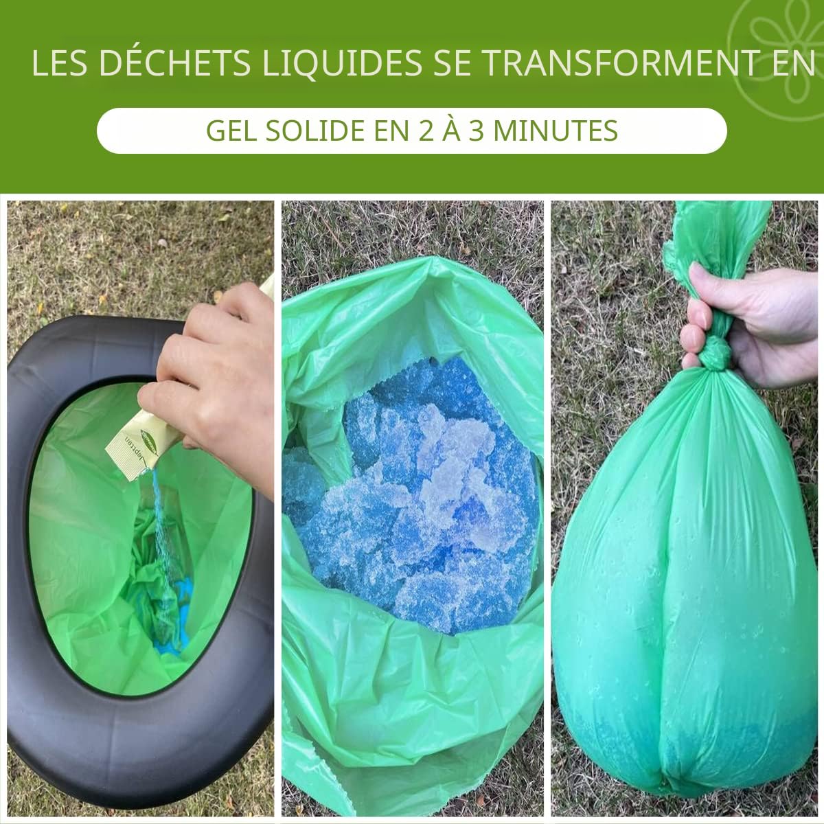 50 Sachets Gel Absorbant Pour Toilettes De Camping – Coagulation Rapide, Anti-odeur, Nomade