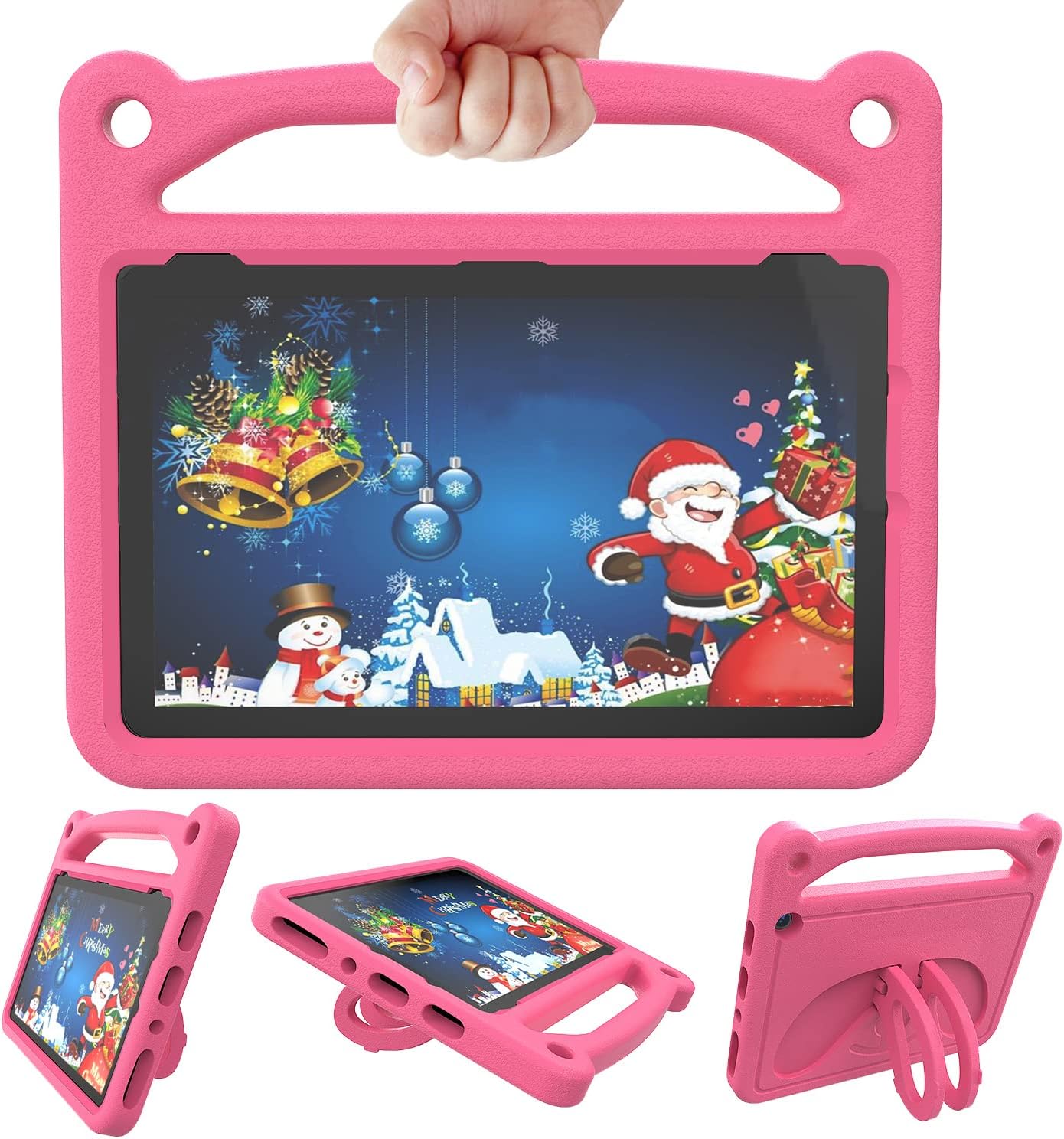 Fire HD 10 & 10 Plus Tablet Case for Kids (11th Generation, 2021 Release)- Plobors Lightweight Shockproof Cover Case with Handle Stand for Fire HD 10 Kids Pro Tablet-Pink