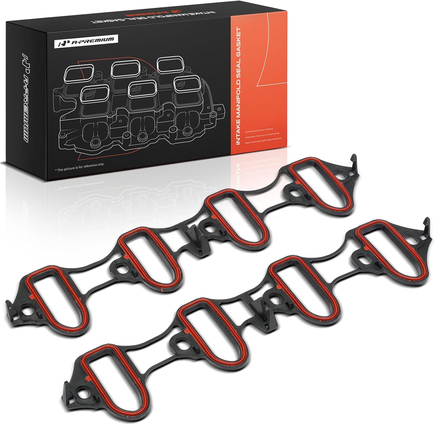 A-Premium Lower Engine Intake Manifold Gasket Set - OHV 8Cyl 4.8 5.3 6.0 6.2L - Compatible with Chevrolet GMC GM Cars - Silverado 1500, Express, Suburban, Tahoe, Sierra, Yukon, H3, H2, Escalade & More