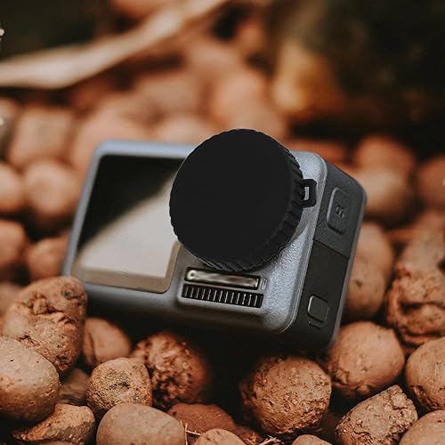 Miniatura 6 de 2 tapas de lente para Osmo Action 4 y Action 3, protector de lente negro flexible accesorios de protección compatibles con Osmo Action, evita