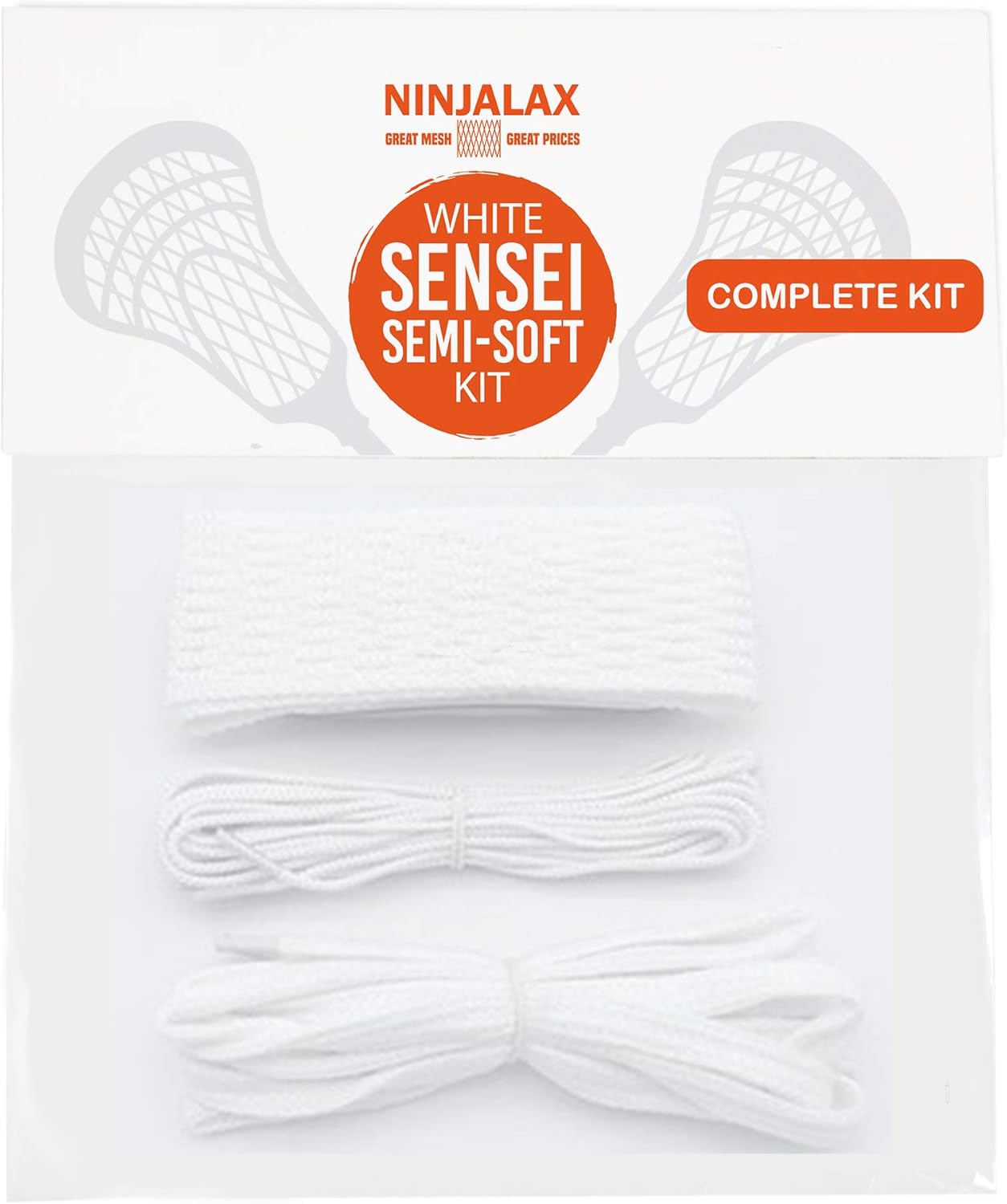 Ninjalax SemiSoft Lacrosse Mesh White with Complete Stringing Kit