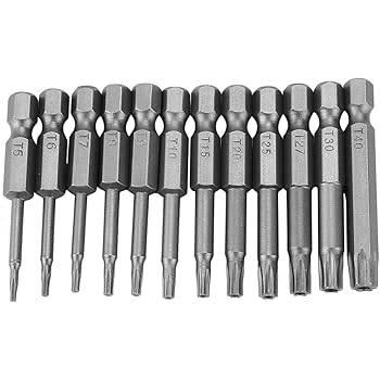12pcs 50mm Creux Magnetiques A Tete Torx Embouts De Tournevis Electrique Securite Electriciens Queue Hexagonale Perceuse