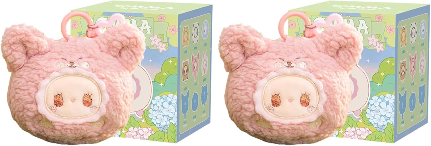 CALEMBOU Plush Blind Box Figures, Cute Emma Blind Box RUA RUA Zoo Series, 4 Inches Bag Charms Plush Keychain for Backpack, Mystery Toys Birthday Gifts for Girls (1PC)