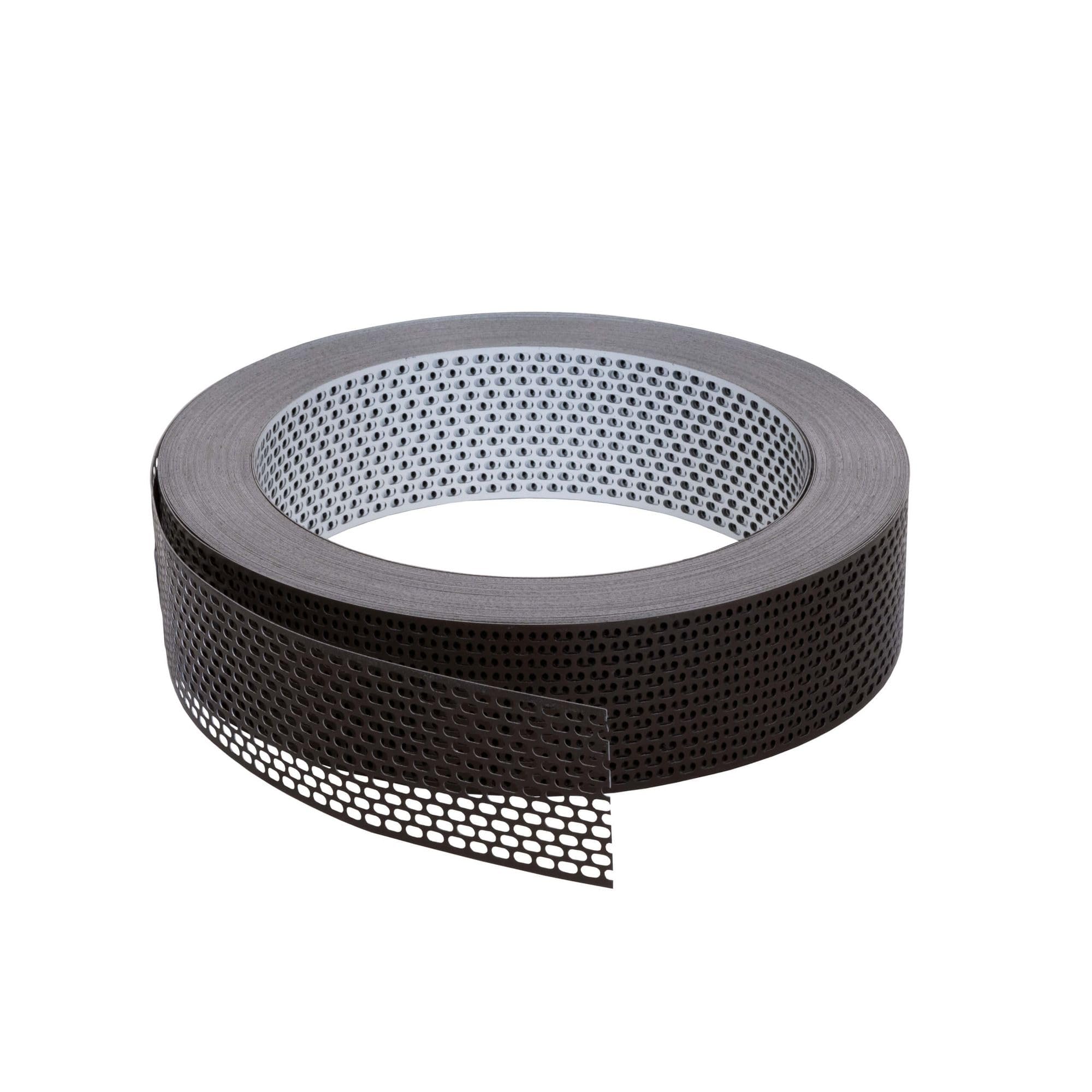 Fassadenprofile Rejilla de alero de aluminio 60 m x 80 mm blanco marrón – banda de ventilación perforada como protección anti aves para tejado y fachada