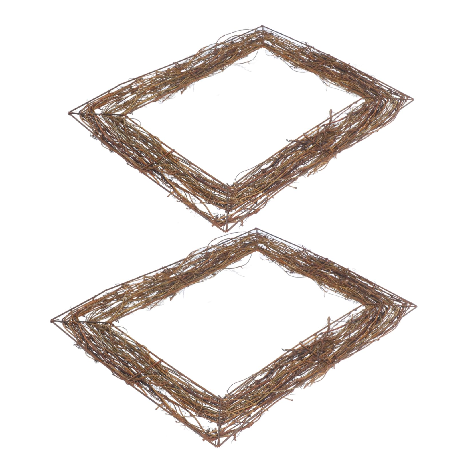 VICASKY 2pcs Rattan Wreath Base for Floral Crafts Natural Vine Frame for Indoor and Outdoor Decor for Seasonal and Holiday Decorations