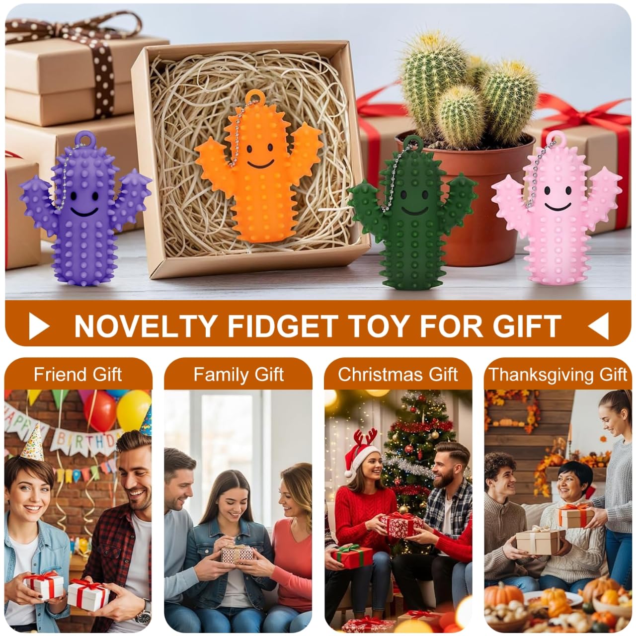Zabawka sensoryczna dla dorosłych, kaktus, Fidget Toys, breloczek do kluczy, zabawka sensoryczna, zabawka adhd, spiky, Grippie Stim brelok, Pain zabawki antystresowe do redukcji stresu i