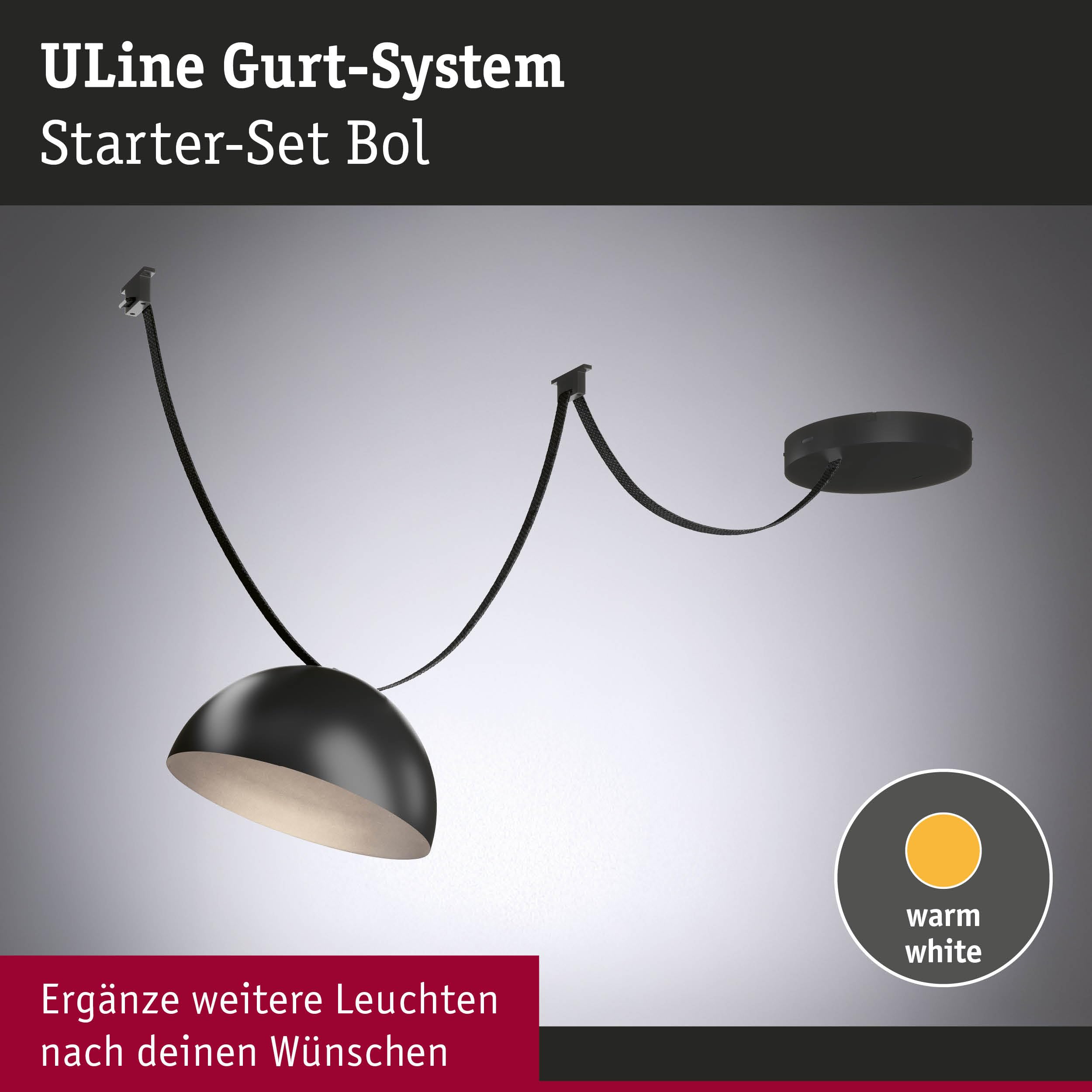 Paulmann 94633 ULine Gurt Bol Starterset 5m 12W Schwarz