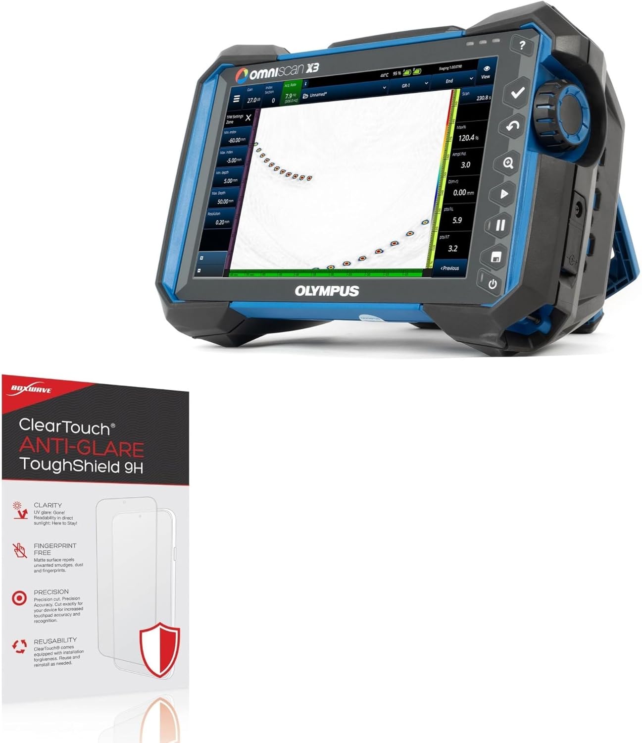 BoxWave Screen Protector Compatible with Olympus IMS OmniScan X3 64 - ClearTouch Anti-Glare ToughShield 9H (2-Pack), Anti-Glare 9H Tough Flexible Film Screen Protector