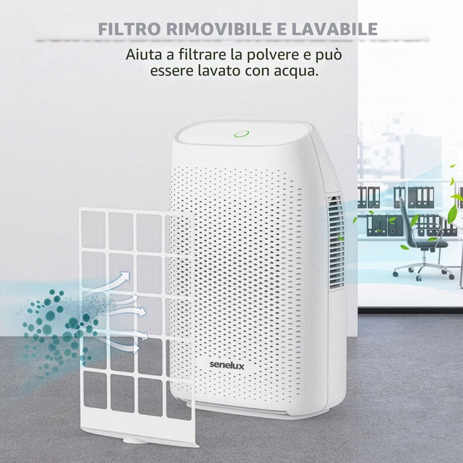 Senelux Deumidificatore T8PLUS, 2000ml, Ultra Silenzioso, Risparmio Energetico, Spegnimento Automatico, 0,71 Litri/Giorno, Bianco per Casa, Camera da Letto, Armadio ecc.
