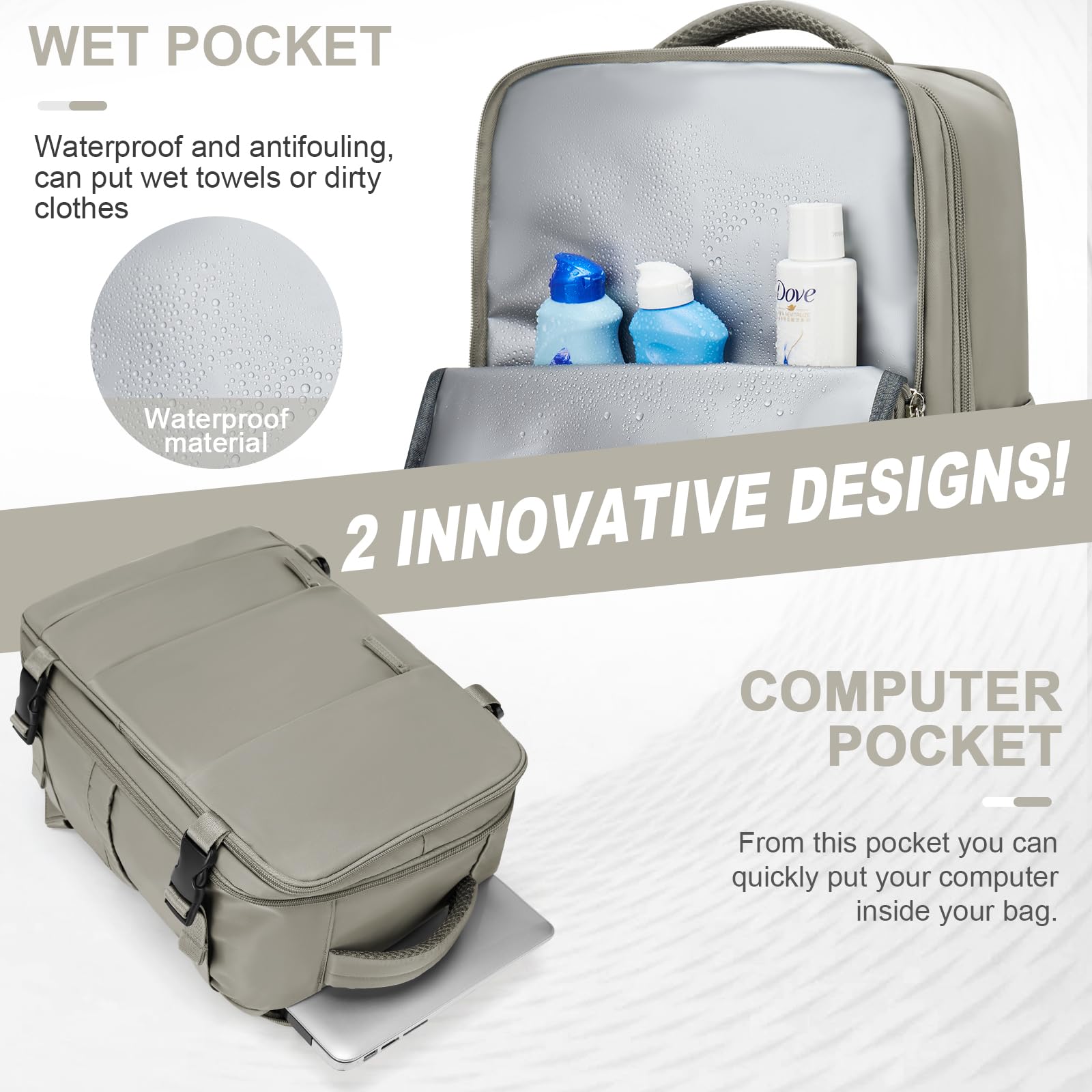 HPLQQ Zaino Bagaglio a Mano Ryanair 40x20x25 Zaino Aereo Borse da Cabina per Easyjet 45x36x20 Zaino da Viaggio donna, Borsa da Viaggio aereo Impermeabile Zaino Casual Porta PC