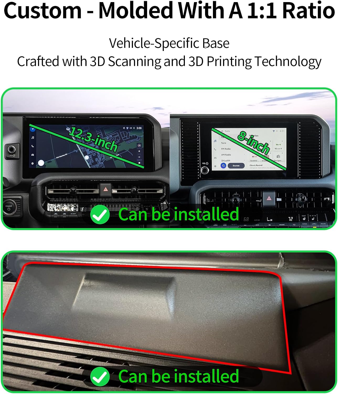 15W Wireless Fast Charger for Toyota Land Cruiser/Prado 2024-2026 Accessories 8/12.3-inch Screen Fixed Clip, Auto Accessories Navigation Bracket, Interior Decoration Mobile Phone Mount