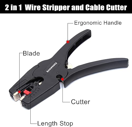 Miniatura 4 de Pelador de cables, herramienta de pelado de cables Knoweasy con cortador y herramienta de pelado de cables 2 en 1 funciona para electrónico