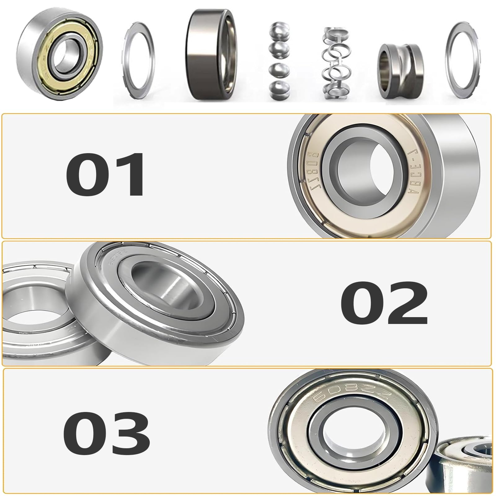 608 ZZ łożyska kulkowe 8 mm x 22 mm x 7 mm, 608 metalowych podwójnych łożysk kulkowych, 40 sztuk łożysk kulkowych 8 x 22 x 7 mm, do deskorolek, łyżworolek