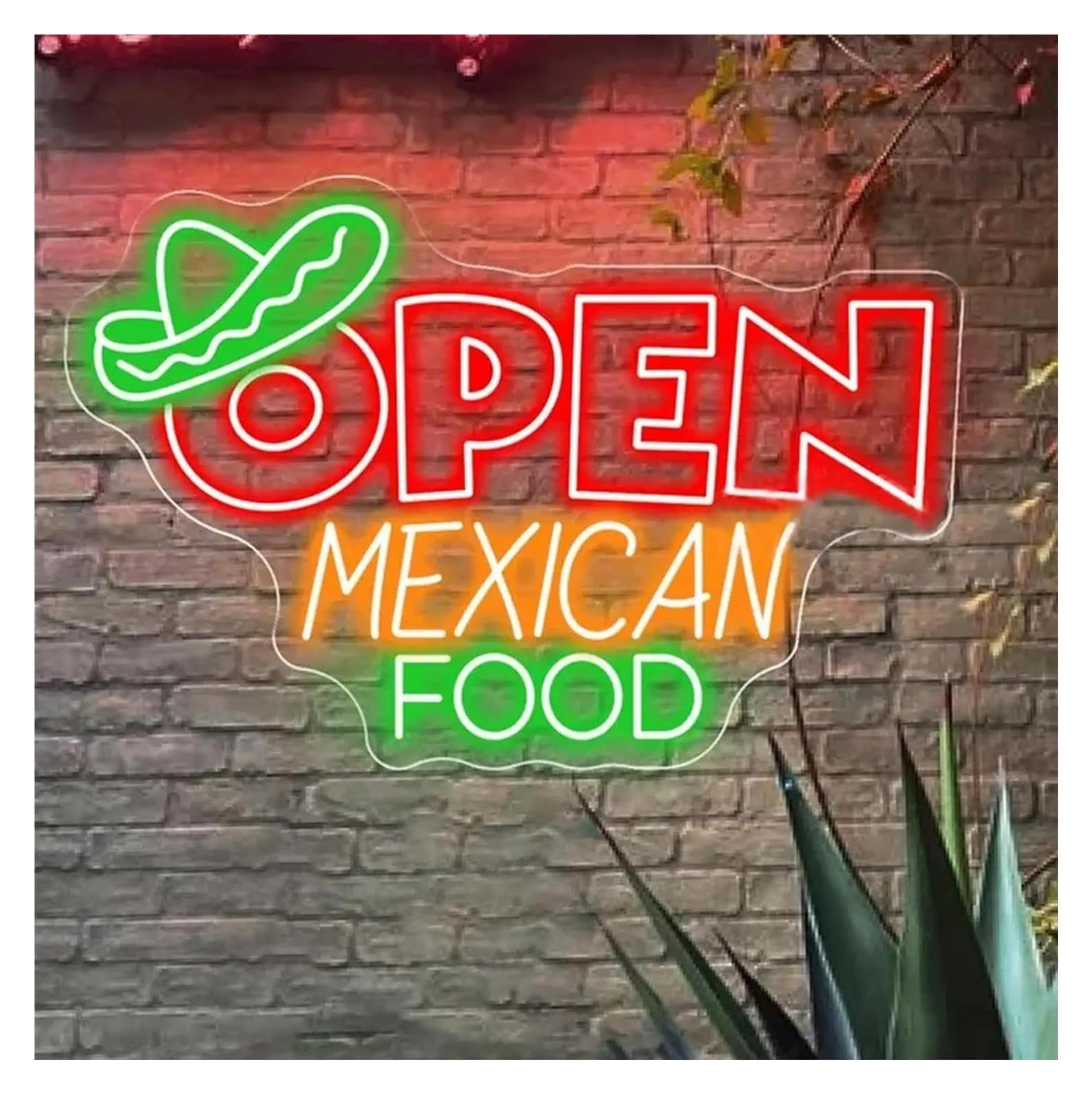 Insegna al Neon Insegna Al Neon Open Mexican Food