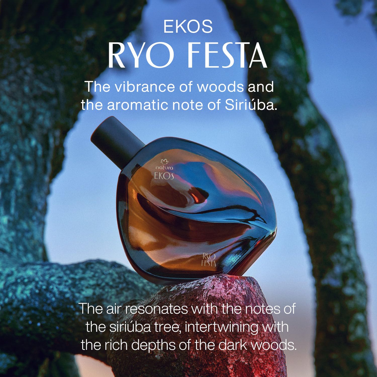 natura Ekos Ryos Festa Woodsy Aromatic Unisex Fragrance 75ml - Insipired by The Amazonian Rivers - Notes of Sage, Pomelo, Jasmine Sambac, Vetiver & Musk