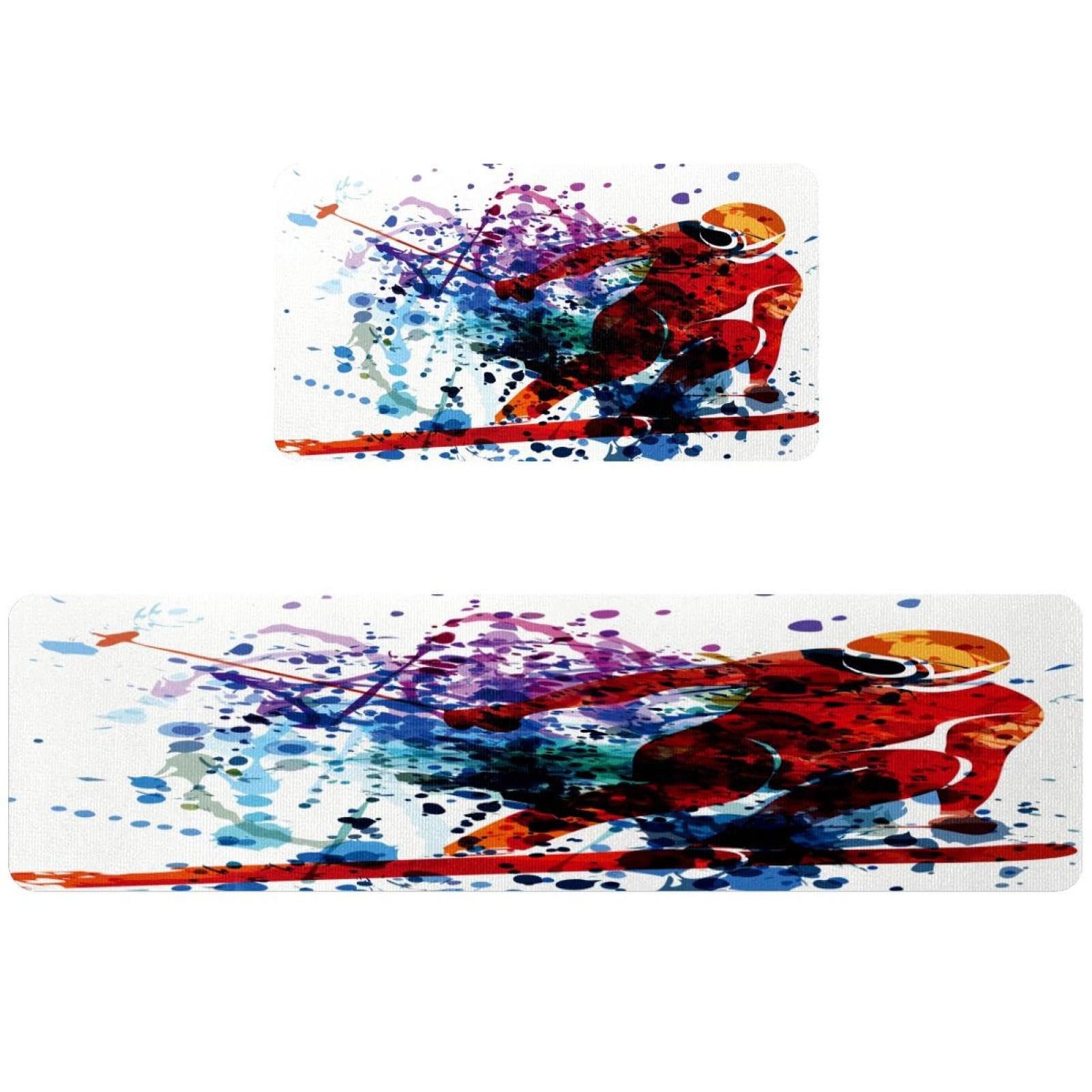Alfombrillas de cocina VAPOKF lavables set de 2 piezas antideslizantes